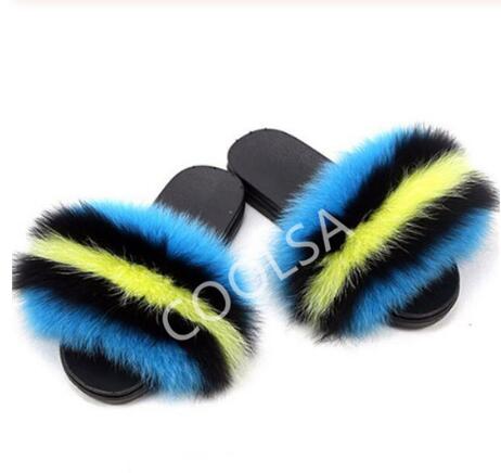 Women Real Fox Fur Slippers