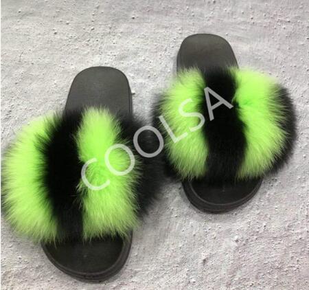 Women Real Fox Fur Slippers