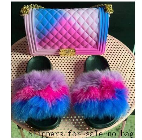 Women Real Fox Fur Slippers