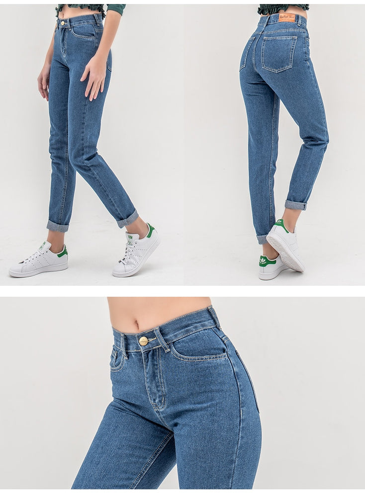 Jeans pants women high waist push up