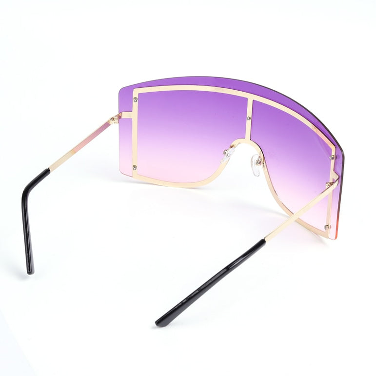 Fashion Oversized Blue Yellow Gradient Sunglasses