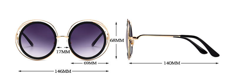 Oversized Round Sunglasses Female Shades Mirror