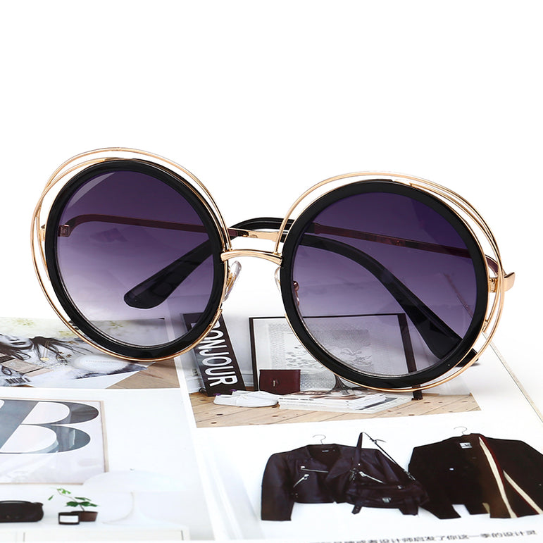 Oversized Round Sunglasses Female Shades Mirror