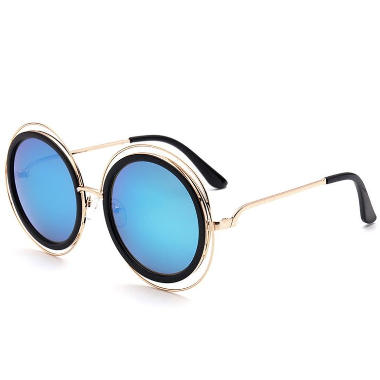 Oversized Round Sunglasses Female Shades Mirror