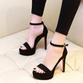 Platform sandals peep toe high heels