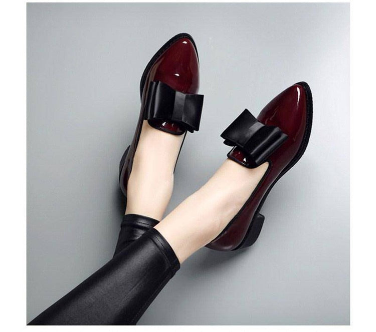 Women Pumps Fashion Shiny Leather