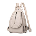 Zipper Women Leather Backpacks