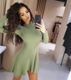 Long Sleeve Sweater Mini Knitted Dress