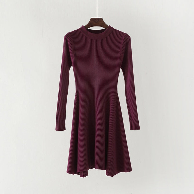 Long Sleeve Sweater Mini Knitted Dress