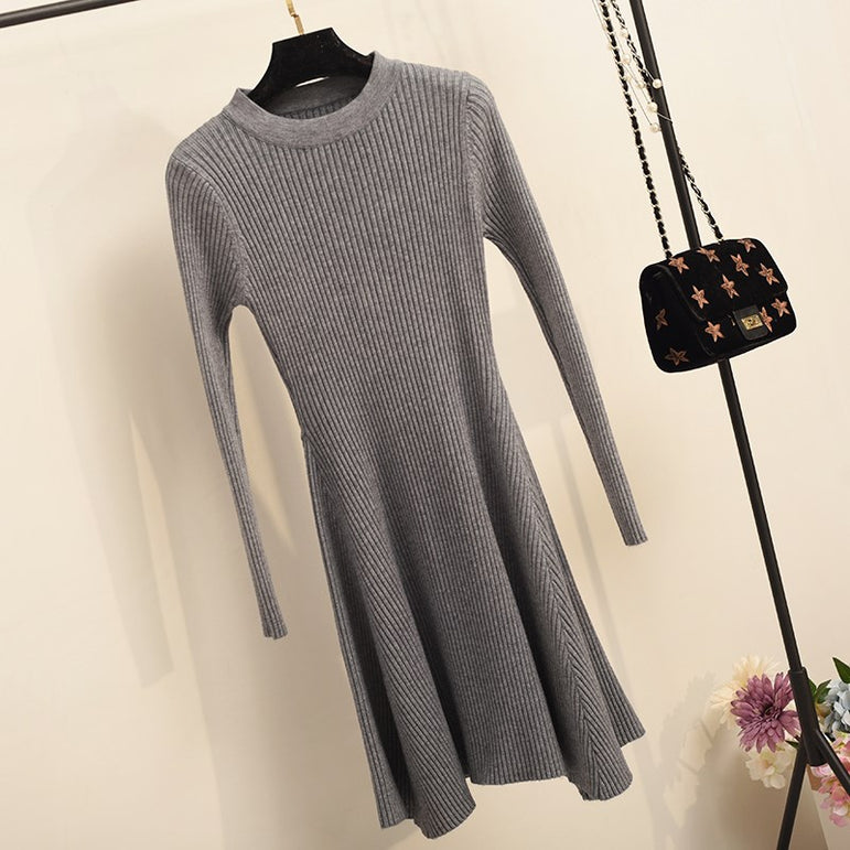 Long Sleeve Sweater Mini Knitted Dress