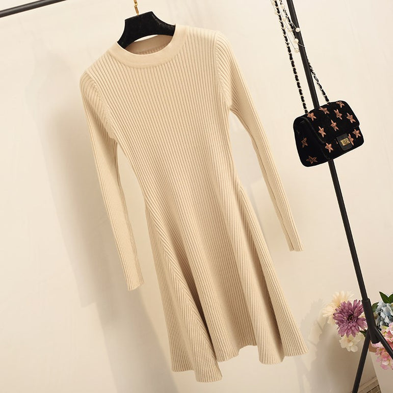 Long Sleeve Sweater Mini Knitted Dress