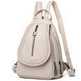 Zipper Women Leather Backpacks