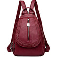 Zipper Women Leather Backpacks