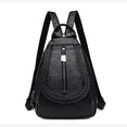 Zipper Women Leather Backpacks