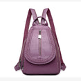 Zipper Women Leather Backpacks