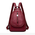 Zipper Women Leather Backpacks