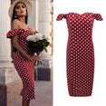 Off Shoulder Short Sleeve polka dot dress