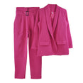 Ladies Solid 3 Pieces Set Slim Blazer