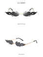 Fire Flame Sunglasses Women Men Rimless