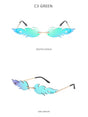 Fire Flame Sunglasses Women Men Rimless