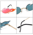 Fire Flame Sunglasses Women Men Rimless