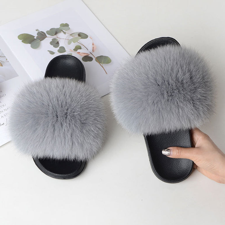 Flip Flop Women Fur Slipper