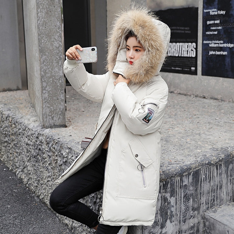 Winter Jacket Women Fur Hooded