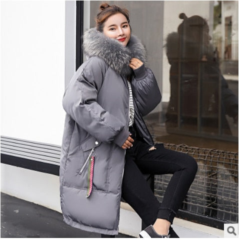 Winter Jacket Women Fur Hooded