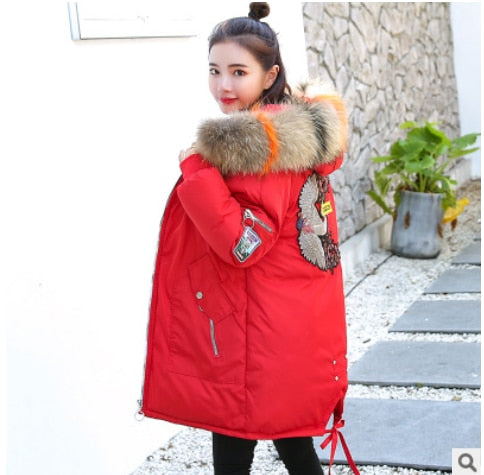 Winter Jacket Women Fur Hooded