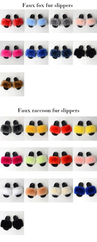 New Fluffy Faux Fur Slides