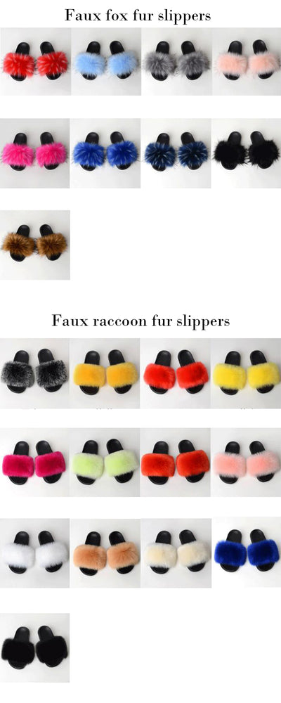 New Fluffy Faux Fur Slides