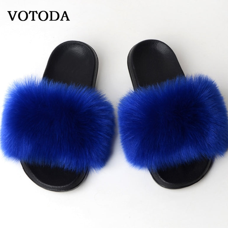 New Fluffy Faux Fur Slides