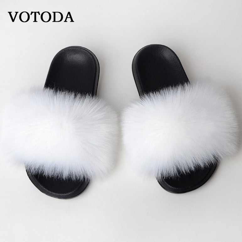 New Fluffy Faux Fur Slides