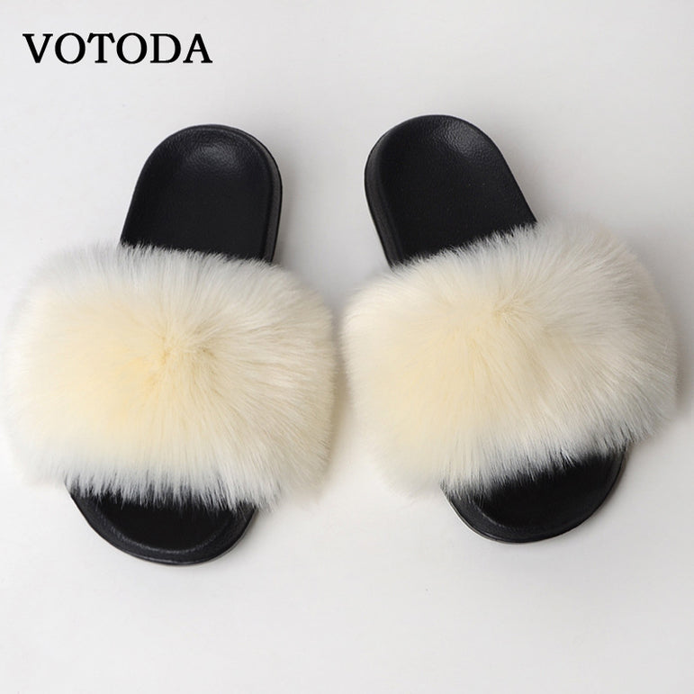 New Fluffy Faux Fur Slides