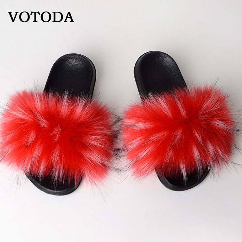 New Fluffy Faux Fur Slides