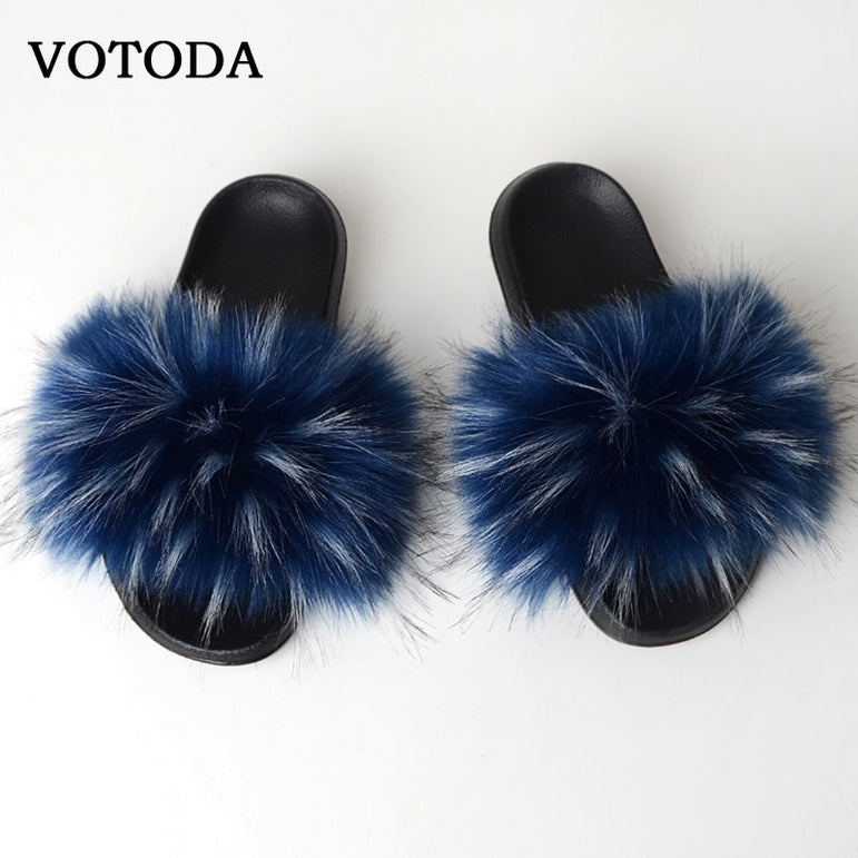 New Fluffy Faux Fur Slides