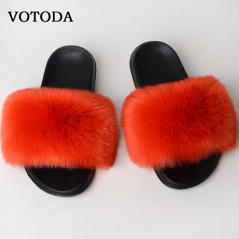 New Fluffy Faux Fur Slides