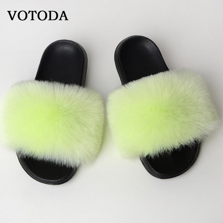 New Fluffy Faux Fur Slides