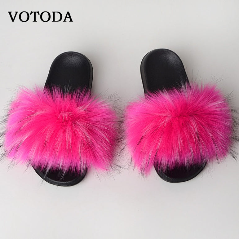 New Fluffy Faux Fur Slides