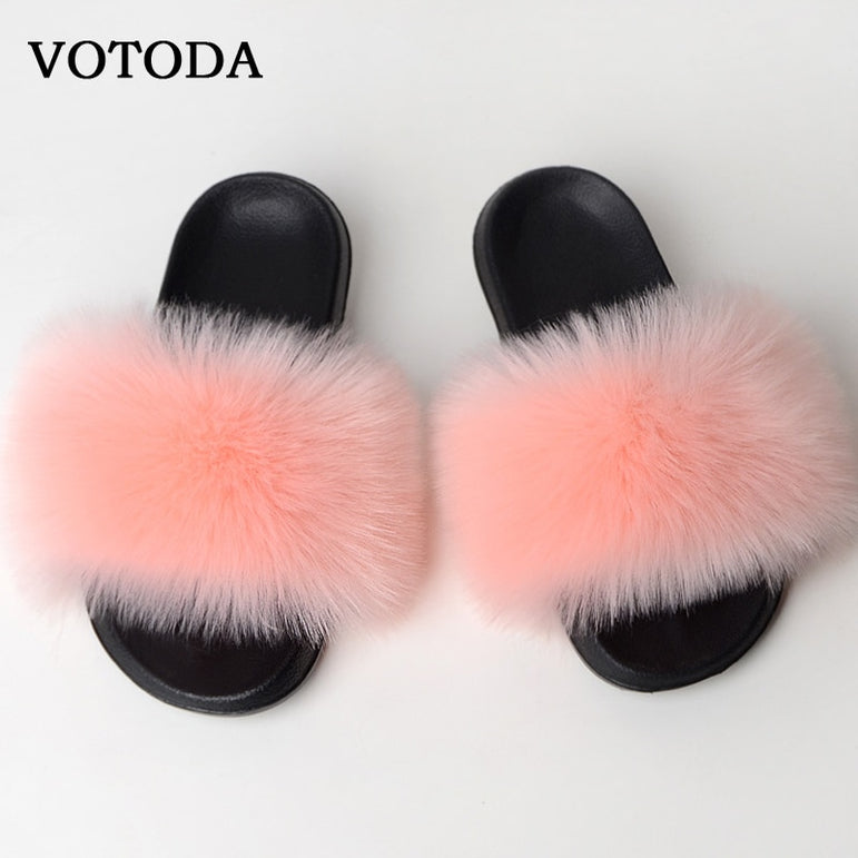 New Fluffy Faux Fur Slides