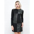Vintage Leather Patchwork Elegant Dress