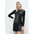 Vintage Leather Patchwork Elegant Dress