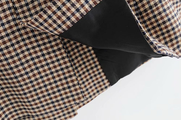 Fashion Autumn Women Plaid Blazers