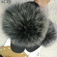 Thick Hair Summer Flat Slippers Fox Fur