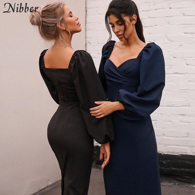 sexy pure V Neck off shoulder bodycon dress