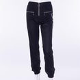 Zipper streetwear women casual pants