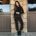 Zipper streetwear women casual pants