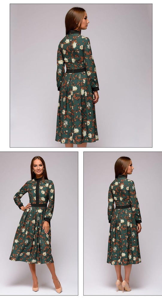 2020 Spring vintage style Midi dress