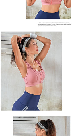 impact for women gym running zipper yoga bra