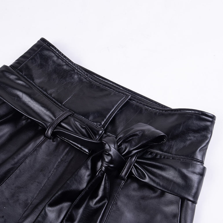 Black Belt High Waist Pencil Pant